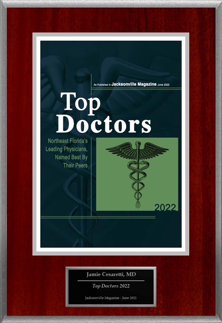 Dr. Jamie Cesaretti Awarded Top Doctor – Jacksonville Magazine 2022